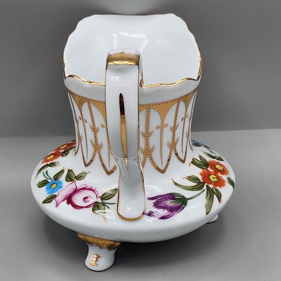 Vintage Royal Danube 5" Creamer Footed Floral Gold Trim Victorian Elegant Dinner - Picture 6 of 16